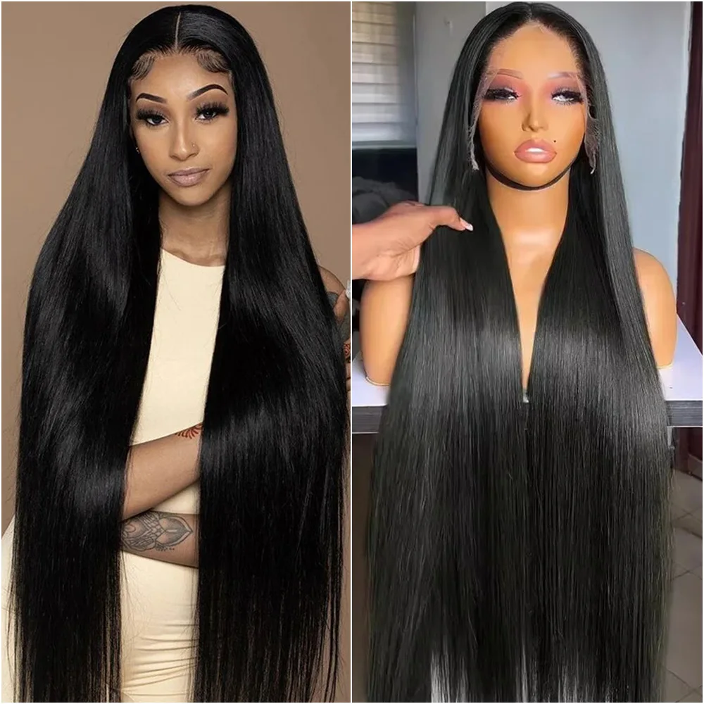 

Парик из натуральных волос 13x4 13x6 Bone Straight HD Lace Frontal, 30-40 дюймов, прозрачный, 7x6, без клея, с предварительно выщипанной линией роста волос, для женщин