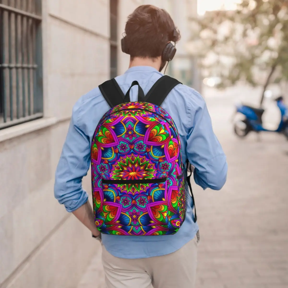 Psychedelic Summer Color Mandala Print Backpack Boys Girls BookBag Children School Bag Laptop Shoulder Bags for Men Women
