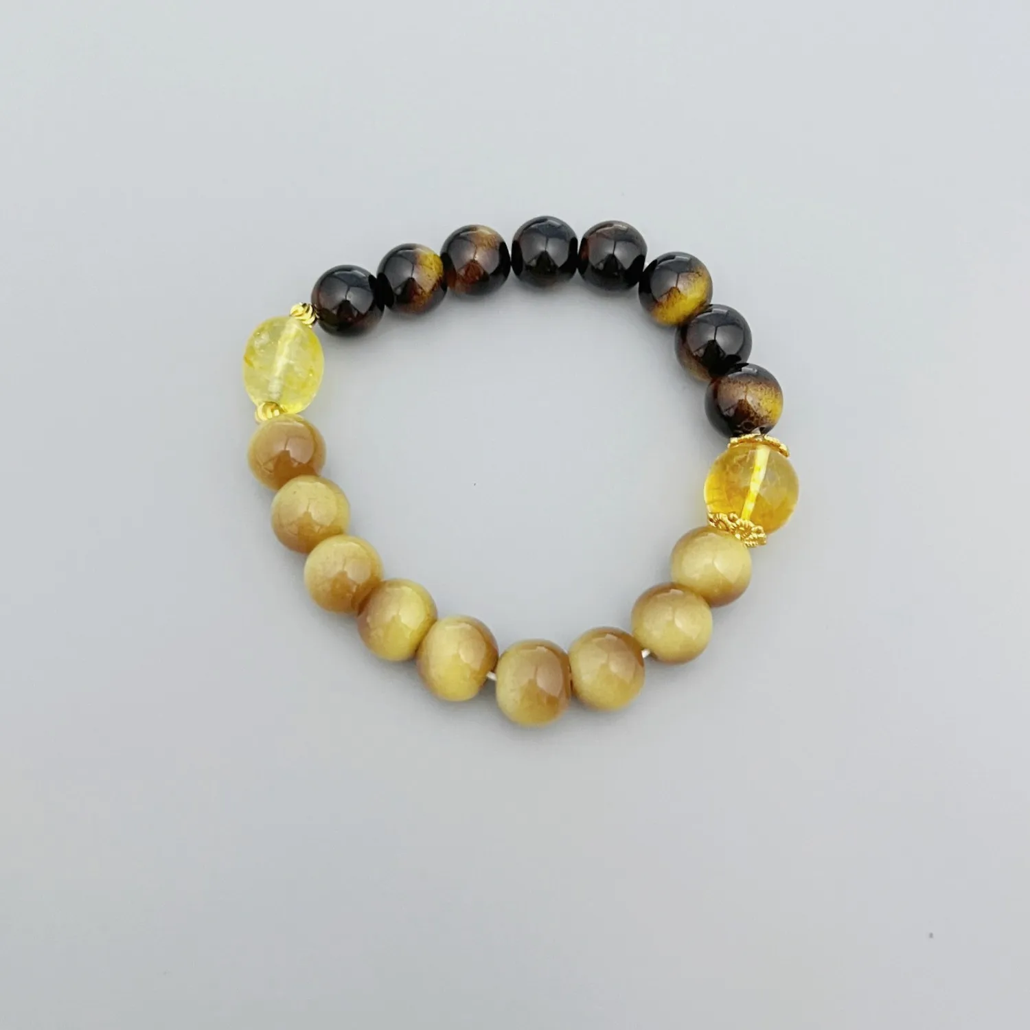 Imitation Yellow Tiger Eye Stone Citrine Yellow Tower Crystal Beaded Bracelet Elegant Wealth Fortune Gift for Women