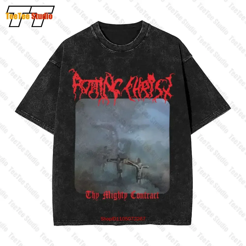 Rotting Christ Thy Might Contract Org Vintage Oversized T-Shirt Necromantia Varathron Nergal Samael 19RP