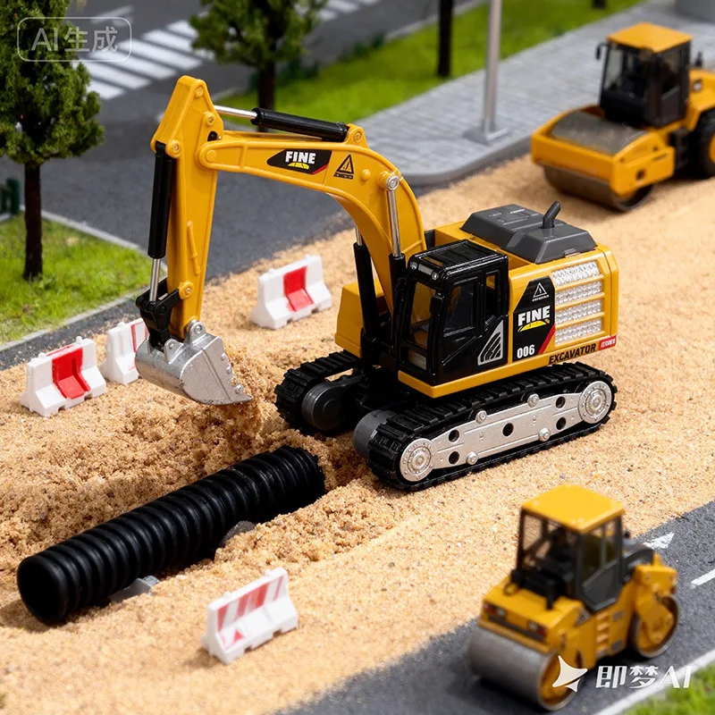 

2026 New Desktop Remote Control Engineering Car 1:64 Simulation Mini Excavator Alloy Semi-Scale Remote Control Car