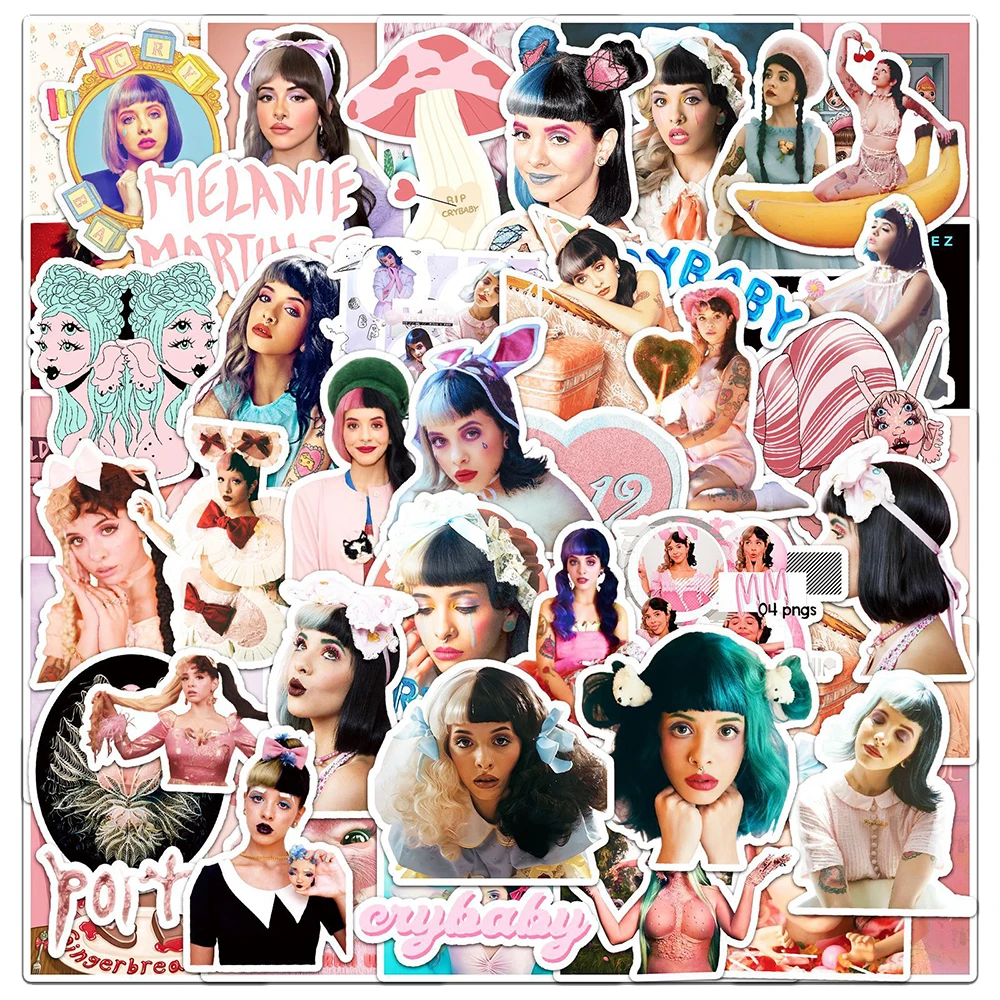 10/30/50PCS Melanie Martinez Singer Cartoon Stickers Waterproof DIY Phone Laptop Luggage Skateboard Fun Graffiti Decals Gift