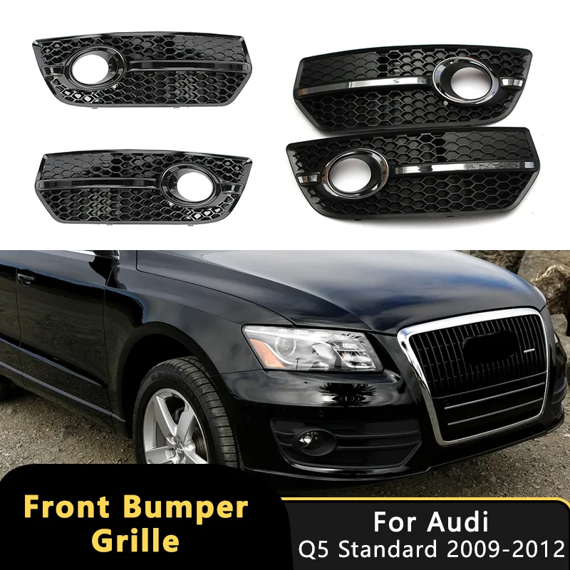 

HONEYCOMB Mesh Hex For Audi Q5 Standard 2009 2010 2011 2012 Fog Light Grill Cover Front Bumper Grille 8T0807681F Accessories