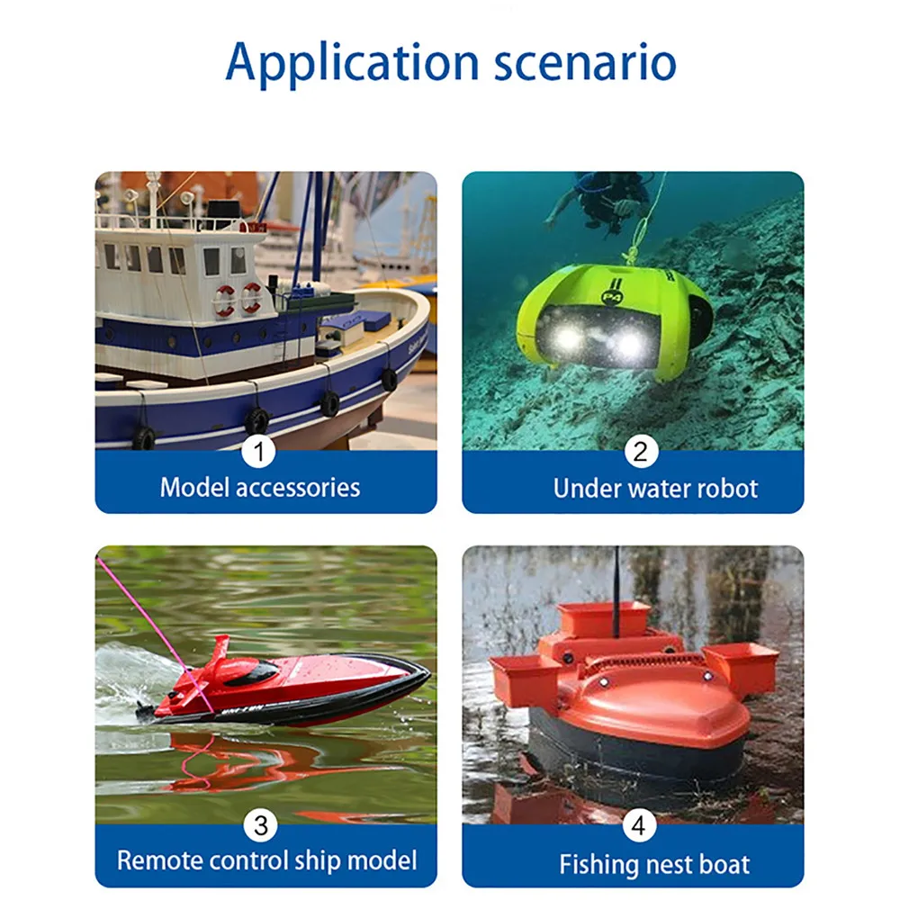 Motor sin escobillas para barco teledirigido, hélice de 3 cuchillas de 12v-24v, propulsor submarino para barco teledirigido