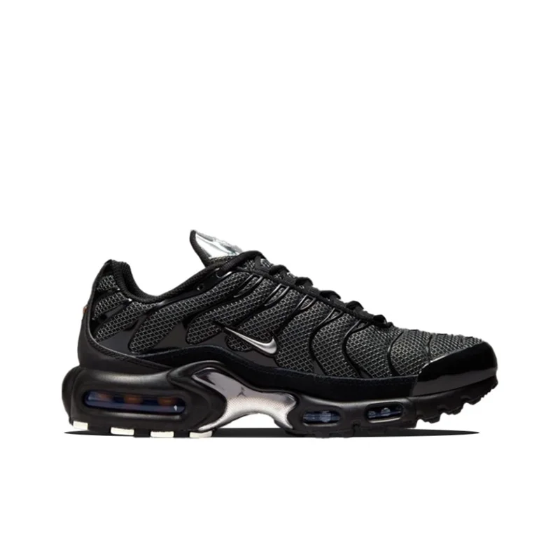 Nike Air Max Plus TN Men's and Women's Running Shoes Retro Breathable, Non Slip, Durable Air Cushion, Buffer Fabric Triple Black