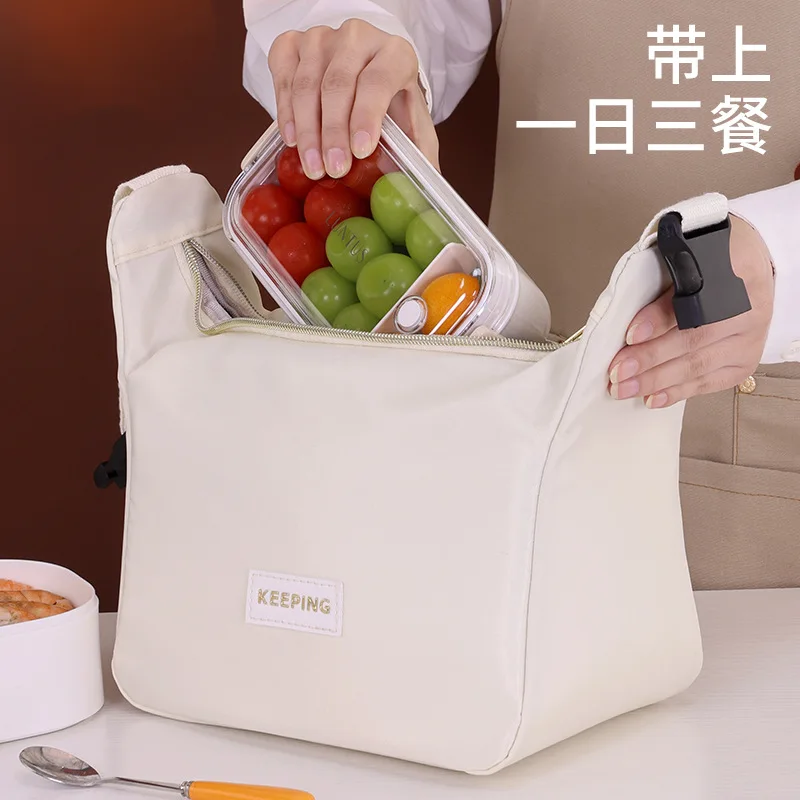 Luxurious New Hand-Held Buckle Lunch Box Bag Large-Capacity Work Lunch Insulated Student Lunch Bag Rice Bag