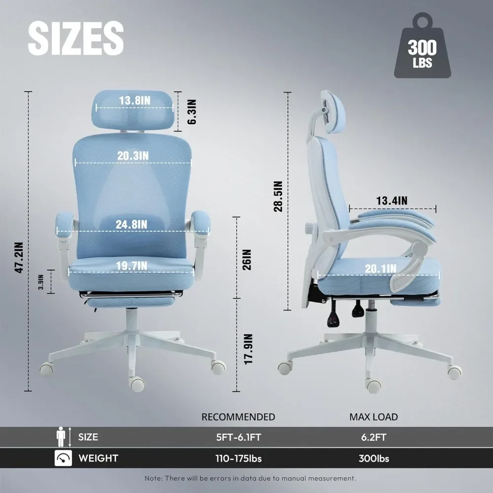 Ergonomic Office Chair,Breathable Mesh Computer Chair with Pocket Spring Cushion,Comfy Desk Chair