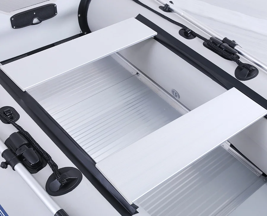 เรือพับได้พื้นอลูมิเนียม 3.3 เมตร พร้อมใบรับรอง CE ทำจาก PVC ความหนา 0.9 มม. ทนแรงดันสูง สำหรับตกปลาและพายเรือ