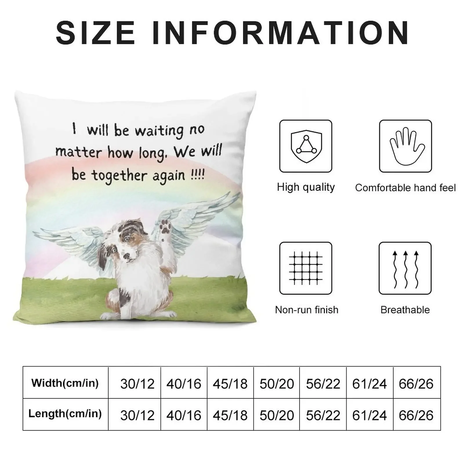 I will be waiting no matter how long, We will be together again !!!! Throw Pillow bed pillows Pillow Case Christmas pillow