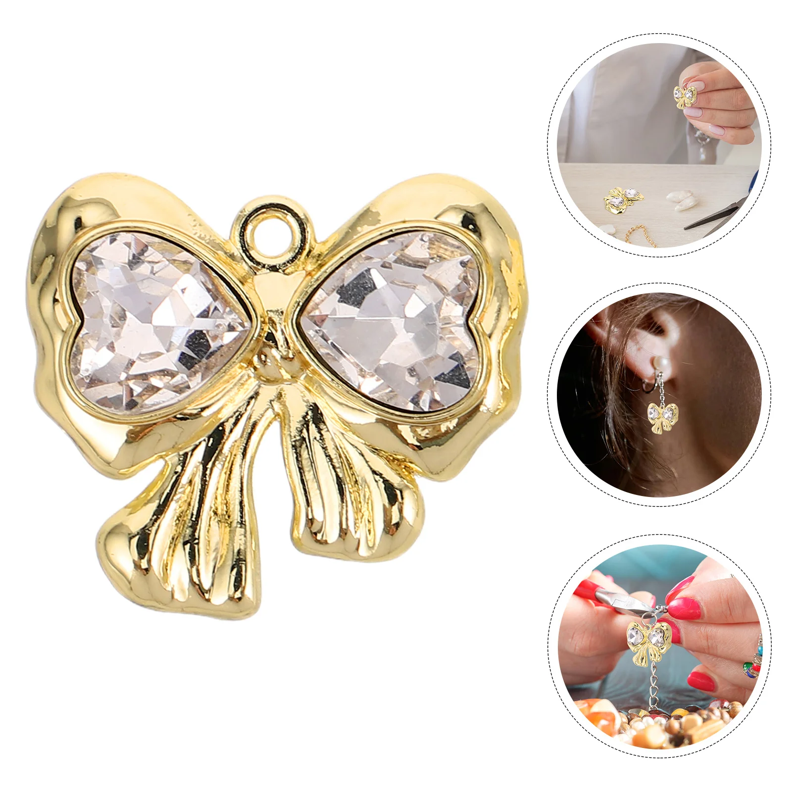 

2 PCS Pendant Necklace Earring Charms Cute for Jewelry Making Fashion Love Heart Dangle