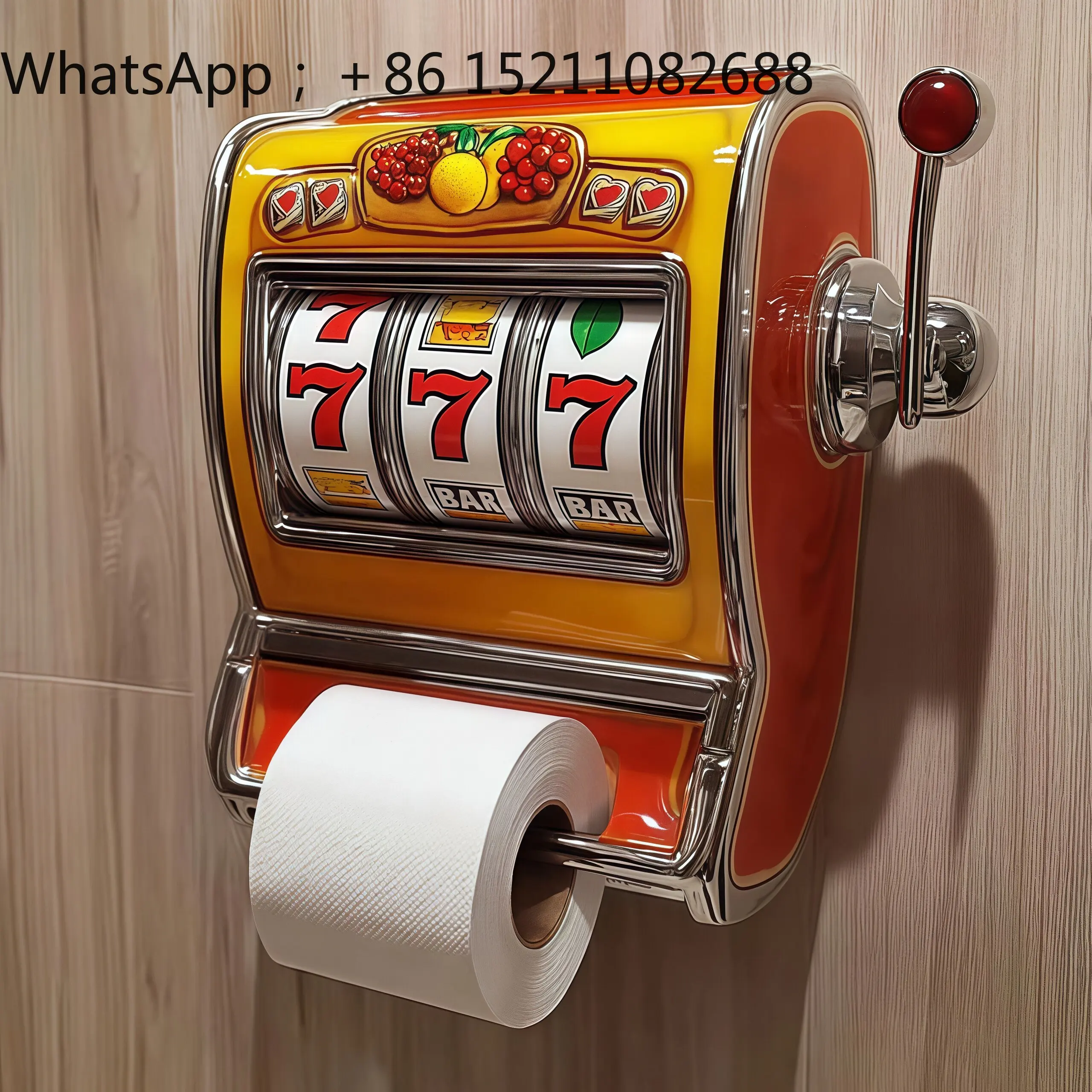 LLY creative slot machine shape toilet paper holder, wall hanging retro decorative roll paper holder