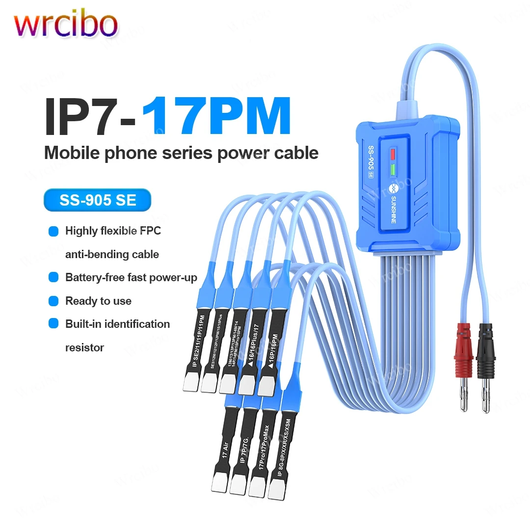 

SUNSHINE SS-905 SE Boot Power Cable for iPhone 7-7 Pro Max Intelligent Anti-burn Battery Restart Power/On Test Line Repair Tools