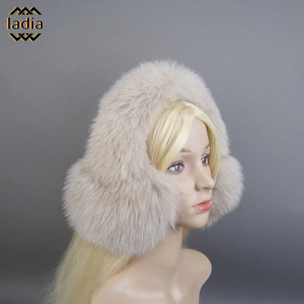 Earmuffs fofos Real Fox Fur para mulheres, Earmuffs de luxo, Earflaps Natural Fox Fur, fones de ouvido, regalos aquecedor, presente para namorada, inverno