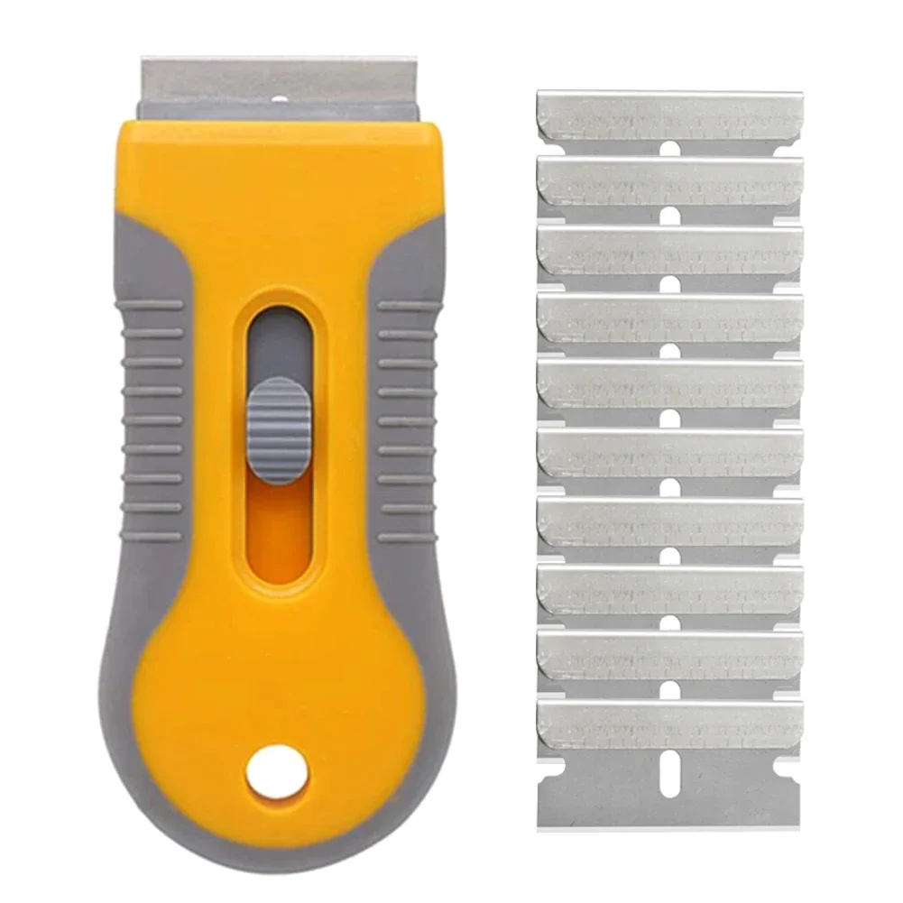 Glue Removal Blade Glass Oven Razor Scraper Plastic Handle Razor Scraper Spatula Car Film Tool Window Cleaning Blade Scraper