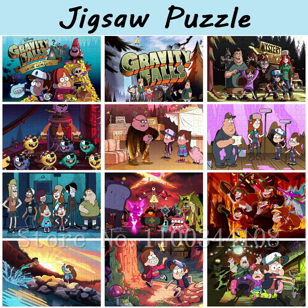 

Disney Movies Gravity Falls Jigsaw Puzzles Dipper and Mabel Pines Cartoon Puzzles Parent-Child Interactive Game Toys