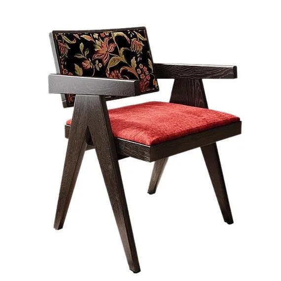 

French style, medieval style, retro, dining chair, ash wood, solid wood, dining chair, light luxury, high-end, practical,