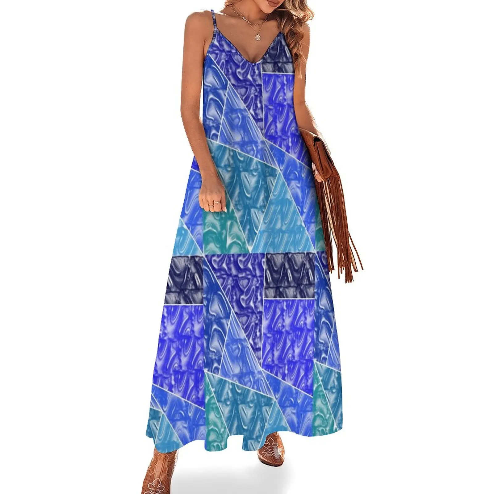 

deep blue Sleeveless Dress summer dress woman 2024 trendy dresses for womens Women's dress