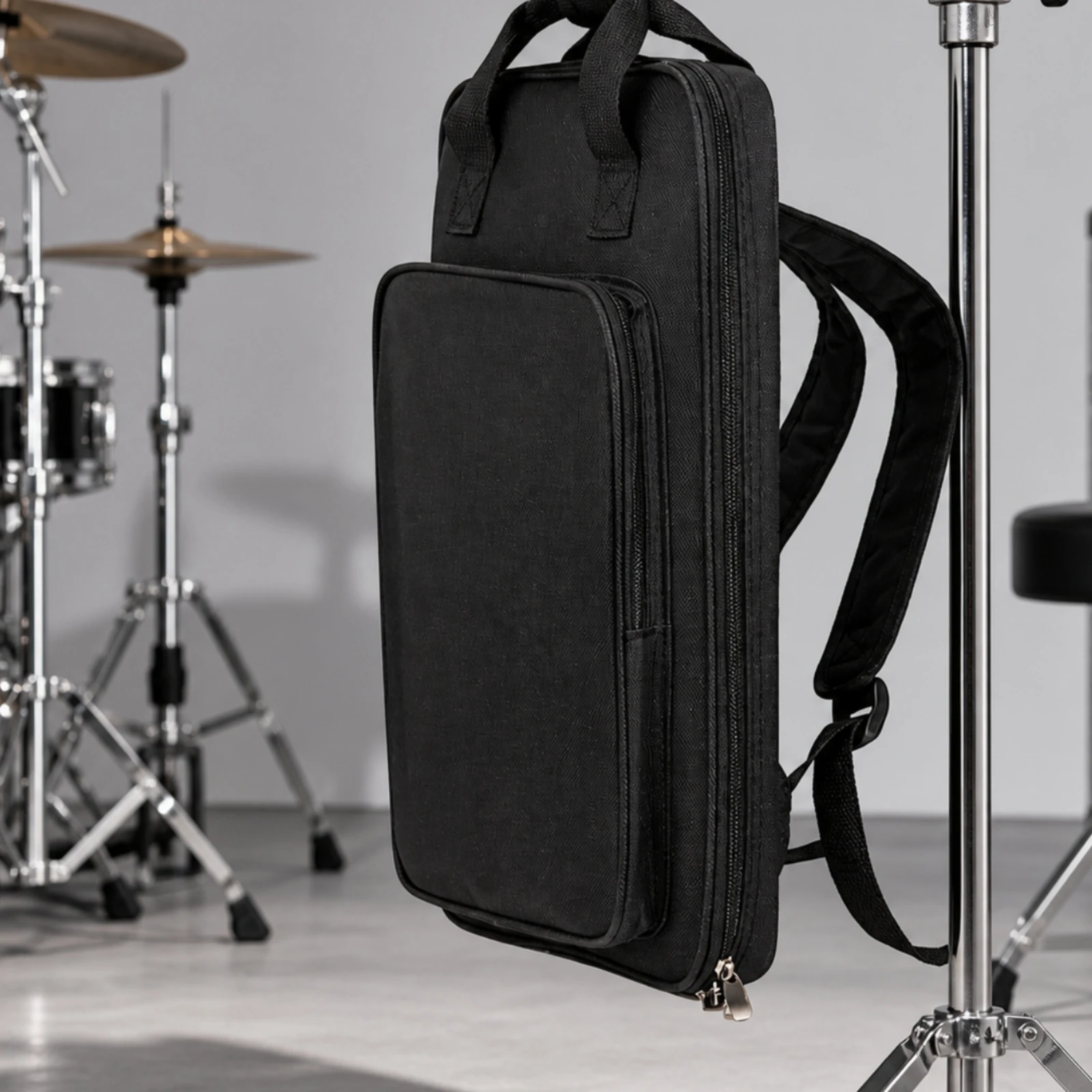 Drumstick Bag Hangable Drumstick Bag with Backpack Straps Drum Stick Case Multi-Compartment Large Capacity for Drummers