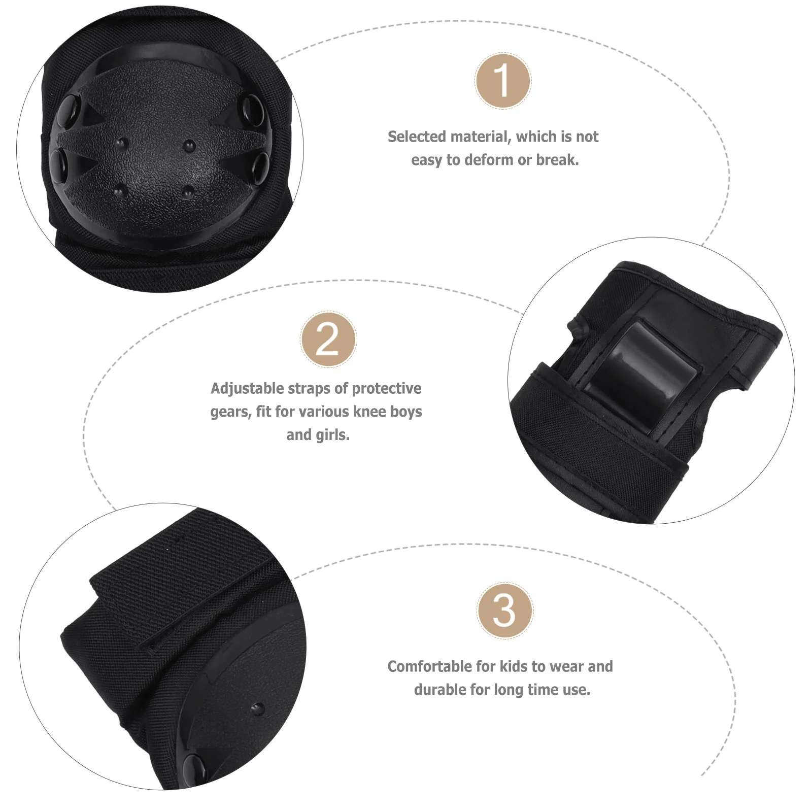 

6pcs /Set Skateboard Protective Gear Knee Elbow Hand Pads S Size For Outdoor Sports Roller Skating Riding Scooter Knee Pad