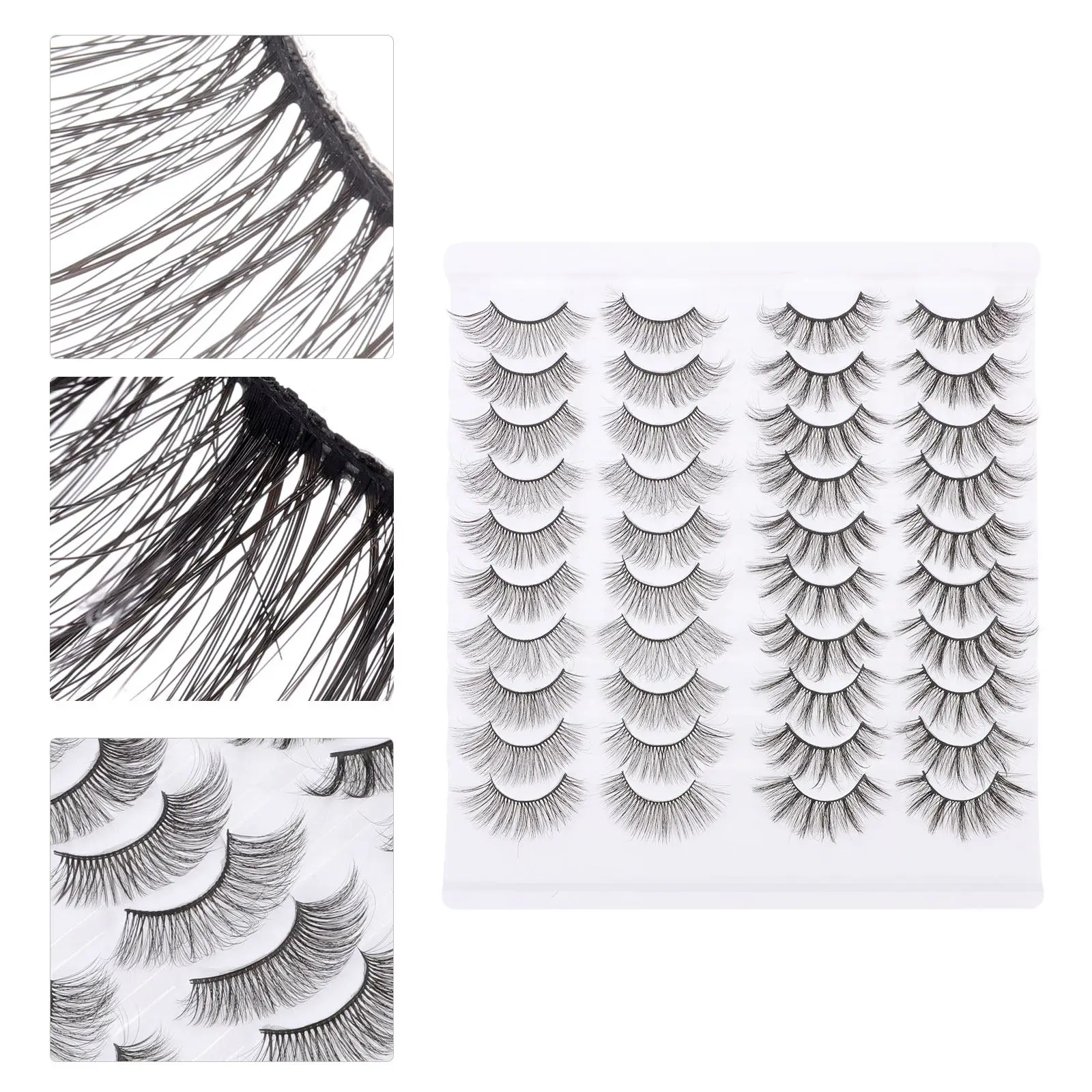 

20Pairs Beauty Eyelashes Realistic False Lashes Comfortable Lightweight Design for Everyday Use Fashionable Look