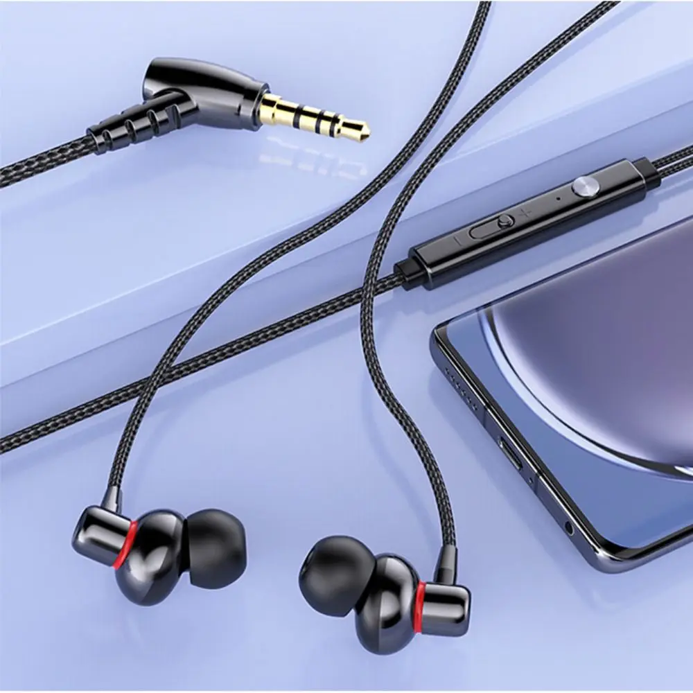 

Earbuds Heavy Bass Wired Headphones Mic Stereo Silica Gel in Ear Headphone in Ear Wired Subwoofer Earphone Birthday Gift