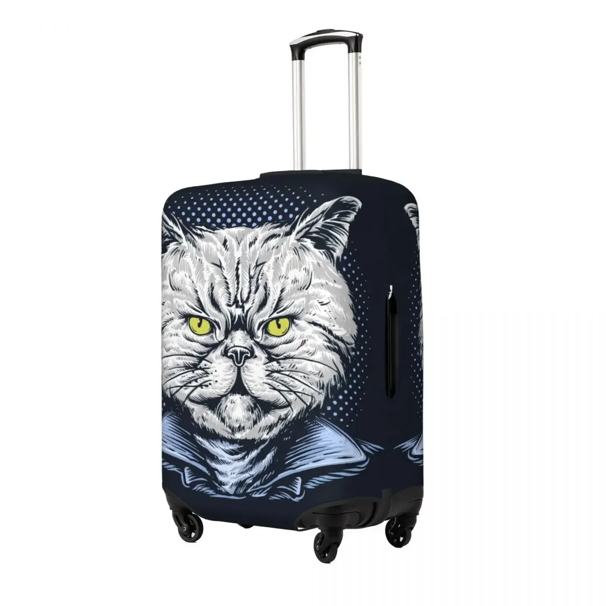 Hand Drawn Cat Wearing Jacket Luggage Protective Dust Covers Elastic Waterproof 18-32inch Suitcase Cover Travel Accessories