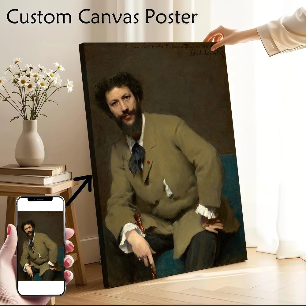 Póster de John Singer Sargent de Carolus-Duran (1879), pintura en lienzo impresa personalizable para imágenes, arte de pared, Wand Deko Arts