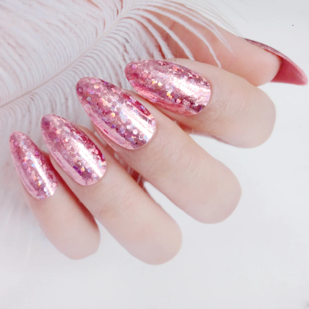 100x4cm Holographic Pink Nail Foil For Design Laser Beads Transfer Sticker DIY Full Cover Decals Tips Manicure Tools