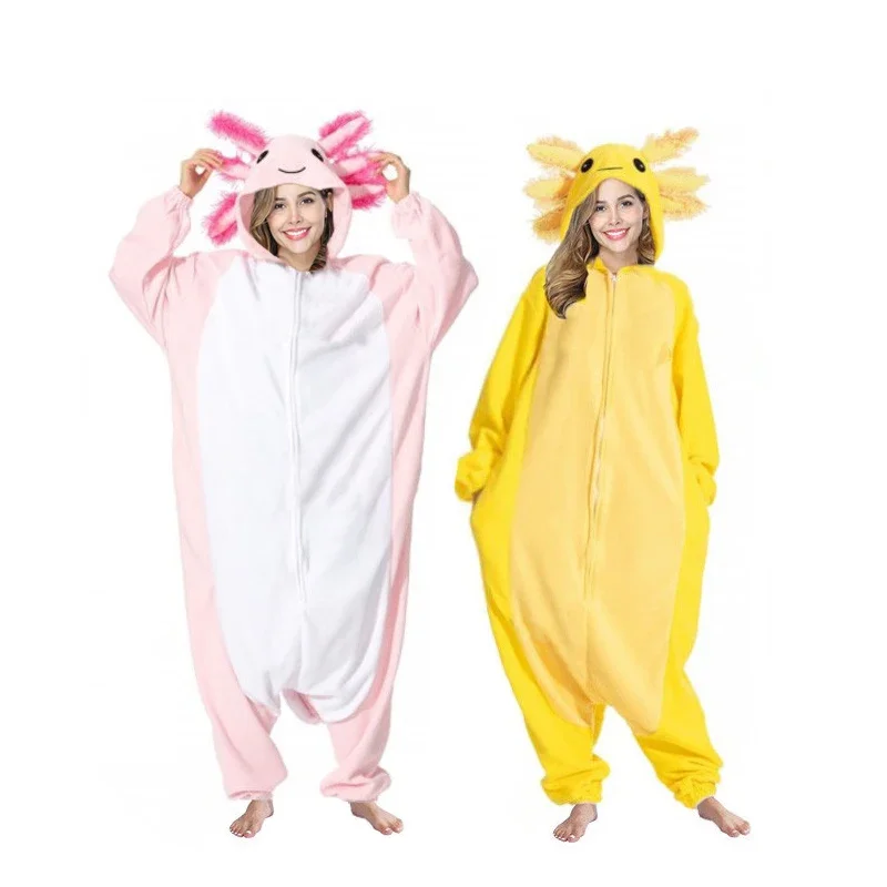 Adults unisex salamanimal pajama women fish onesie sleepwear girl anime one-piece birthday gift cosplay Kigurumi costume