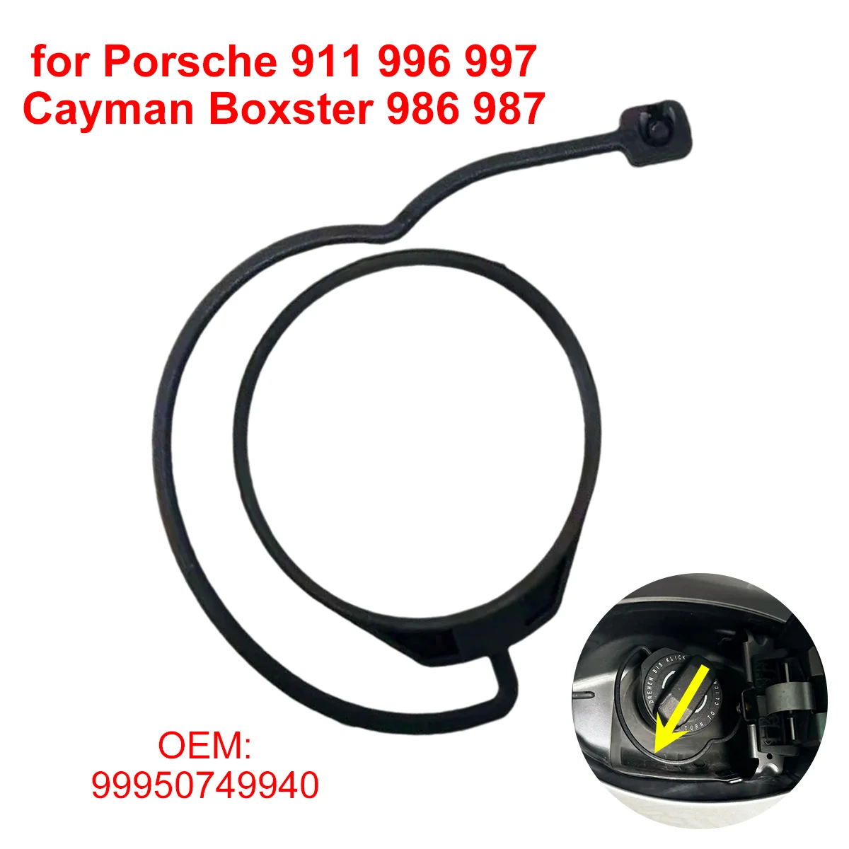 99950749940 Car Fuel Tank Cap Cover Cable Line Rope for Porsche 911 996 997 Cayman Boxster 986 987
