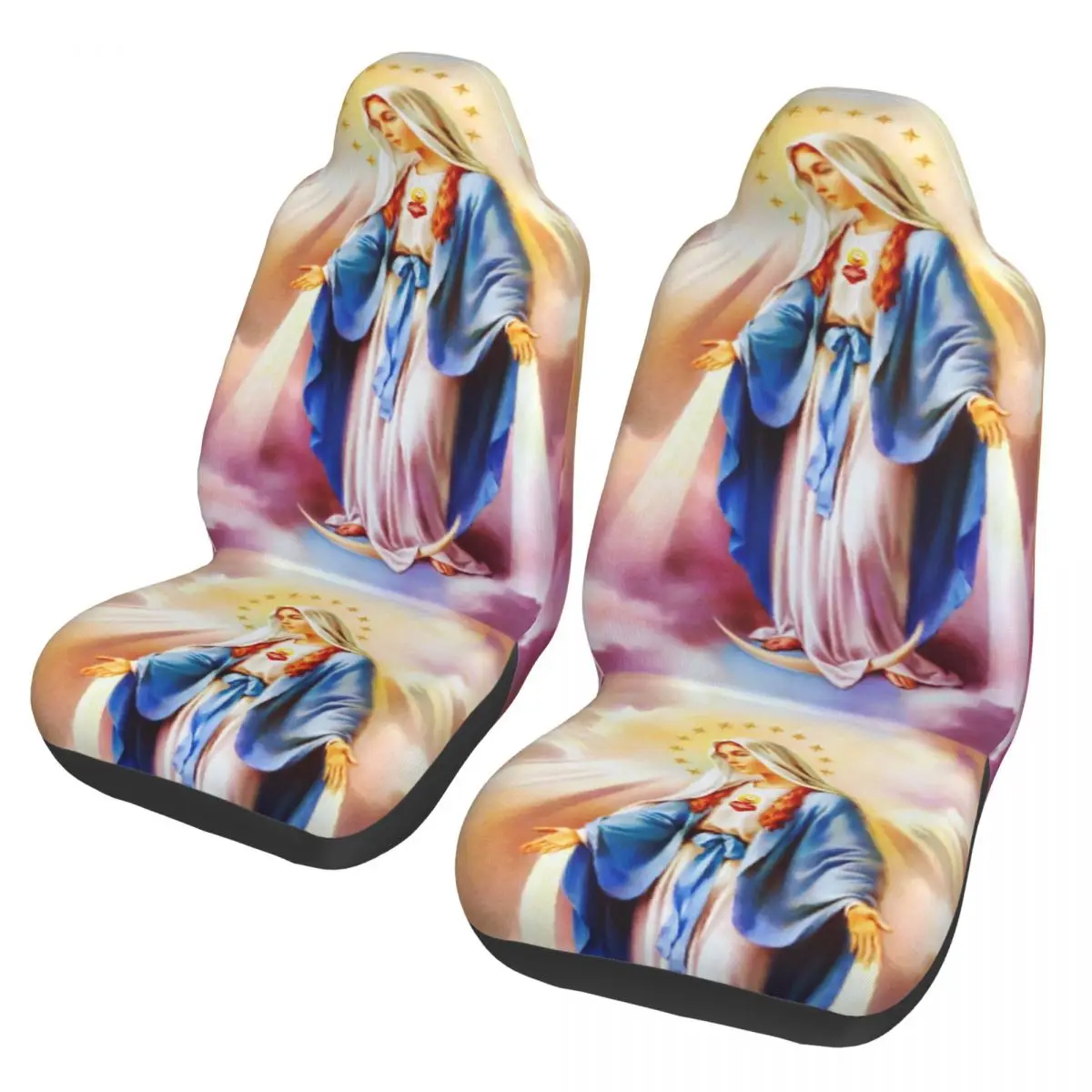 

Catholicism Saints Jesus Mary 2 Front Car Seat Covers for Cars Auto SUV Universal Protector Accessories
