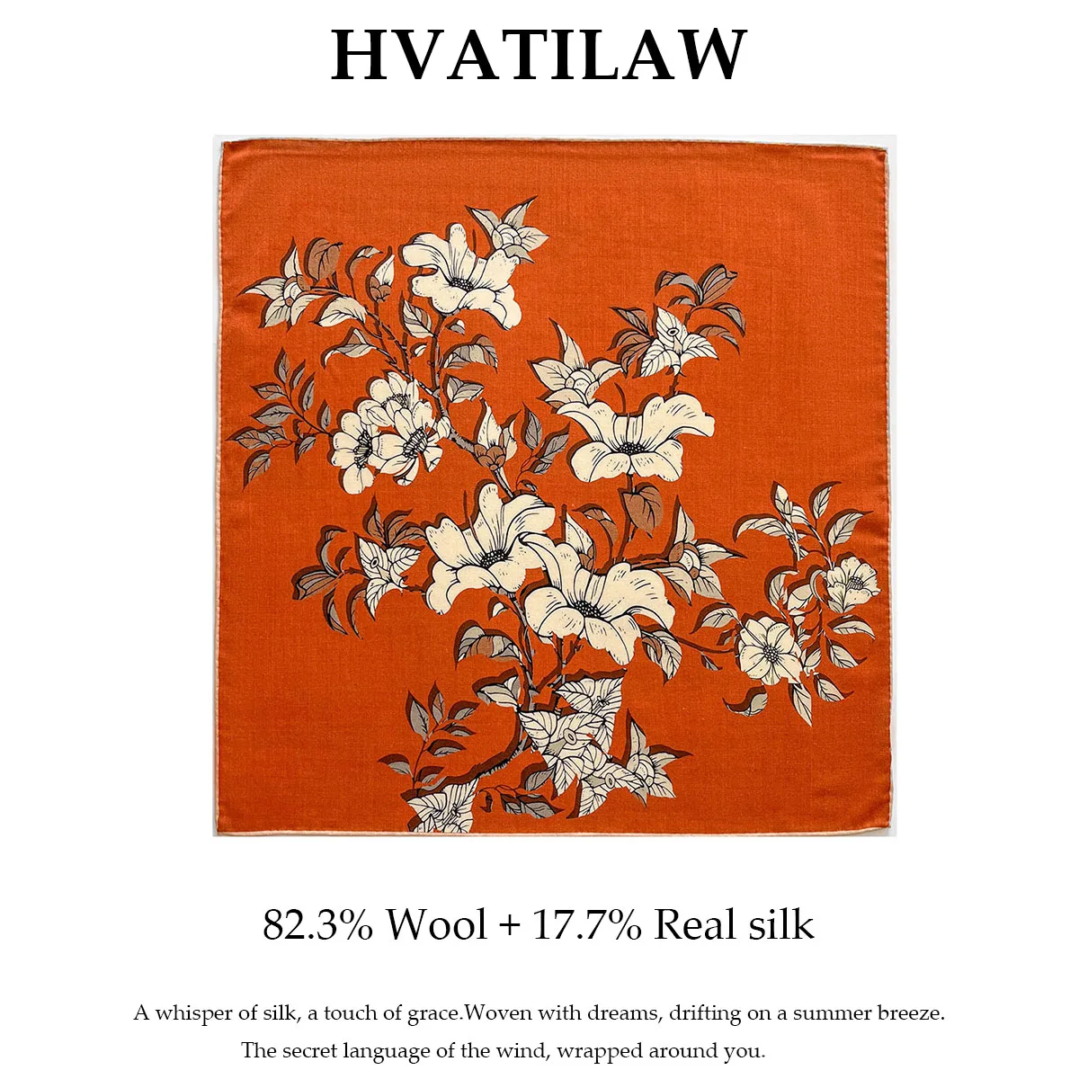 

Luxury Silk Scarf Women Double-sided Print 100% Real Silk Wool Scarves Wrap Foulard Shawl 62cm Square Bandana Multi-functional