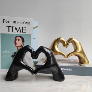 Décoration à gestes dorés, statue d’amour à doigt moderne, sculpture d’art moderne décoration personnalisée à doigts Statue des 12 meilleures vendeuses - No 2