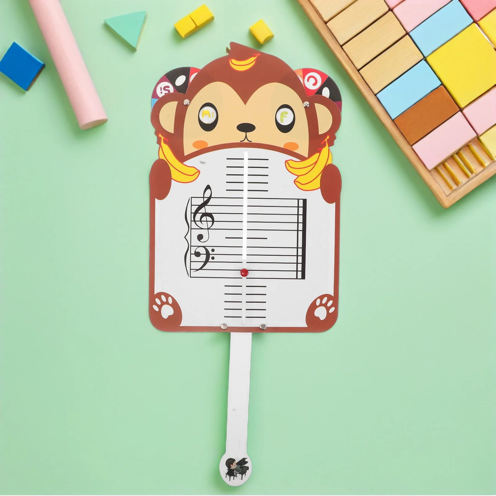 

Cute Monkey Staff Whiteboard Portable Practice Board Kids Beginner Friendly Music Theory Flash Cards Educational Tool For