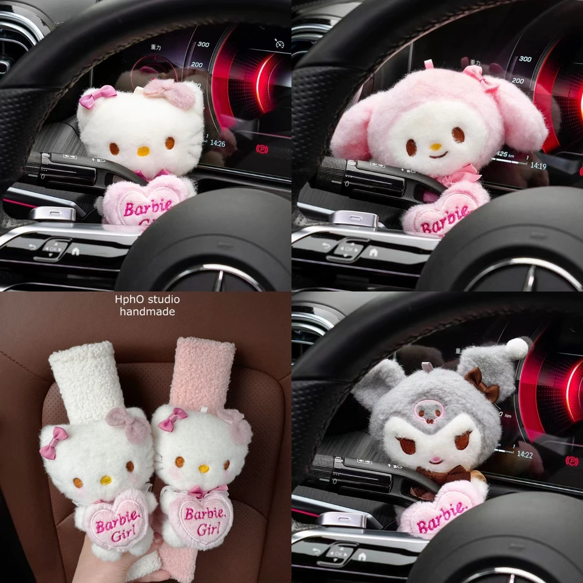 

Sanrios Angel Cinnamoroll My Melody Kuromi HelloKittys Car Seat Belt Cover Shoulder Protectors Auto Turn Signals Wiper Decorate