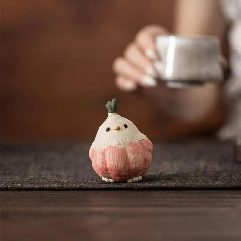 Figurines décoratives créatives en forme d'oiseau à l'ail pour animaux de compagnie, artisanat, décoration de maison, décoration de bureau, idée cadeau festif