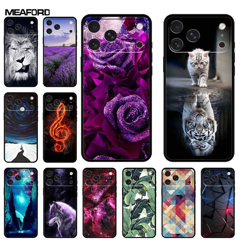 Capa para iPhone 14 com estampas de animais, capa para iPhone 14 Pro Max, 14 Plus, 14 Pro, capa de silicone macia, capa protetora com estampa de tigre.