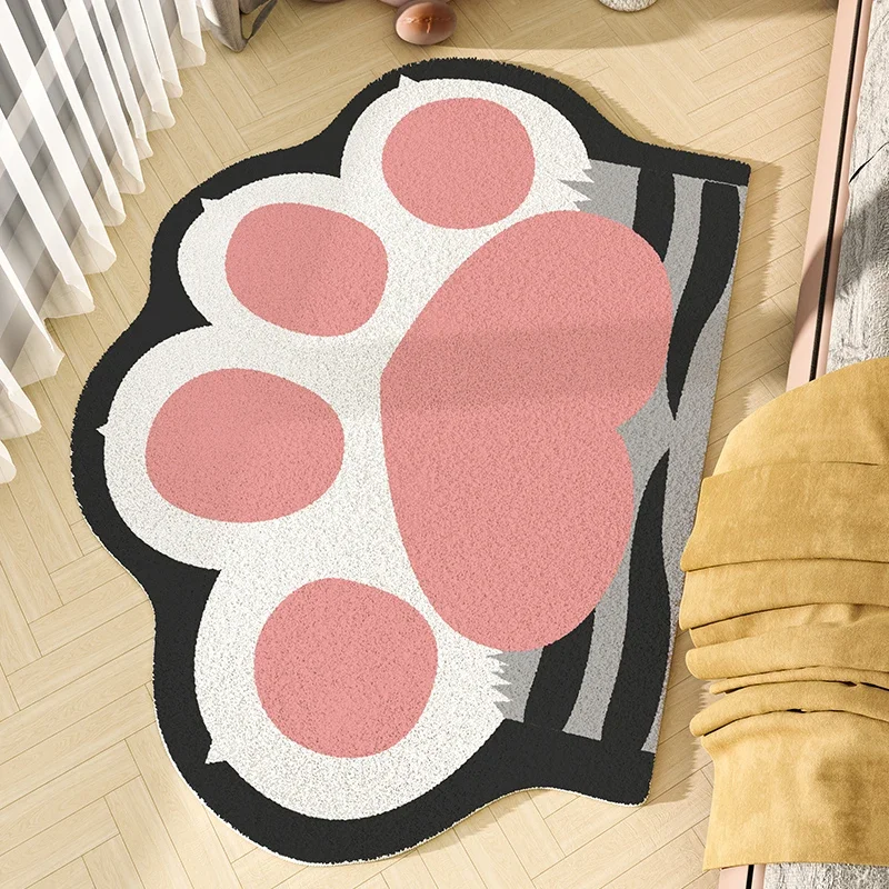 

Cute Cat Paw Bedroom Carpet Alien Cartoon Living Room Carpets Soft Waterproof Coffee Table Rug Thick Comfortable Porch Rugs 양탄자