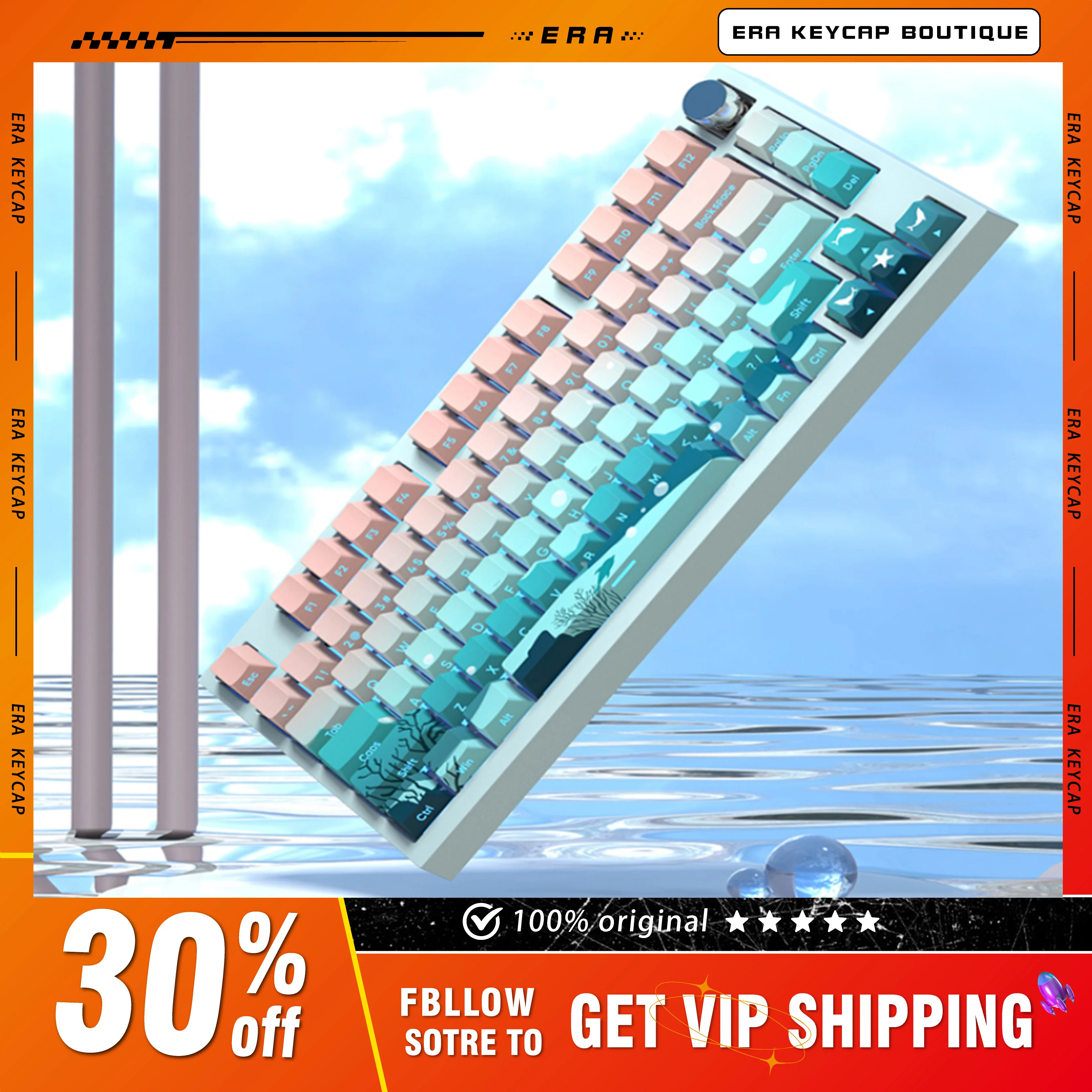 

Era Original Dawn Star Theme Keycap Set Side Engraved Transparent Sublimation Ergonomic PBT Keycaps for Mechanical Keyboard Gift