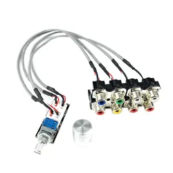 DLHiFi 3 ways Dual Channel Stereo RCA 1 In 3 Out  Or 1 Out 3 In AV Audio  Signal Source Select Switching Board With Cable