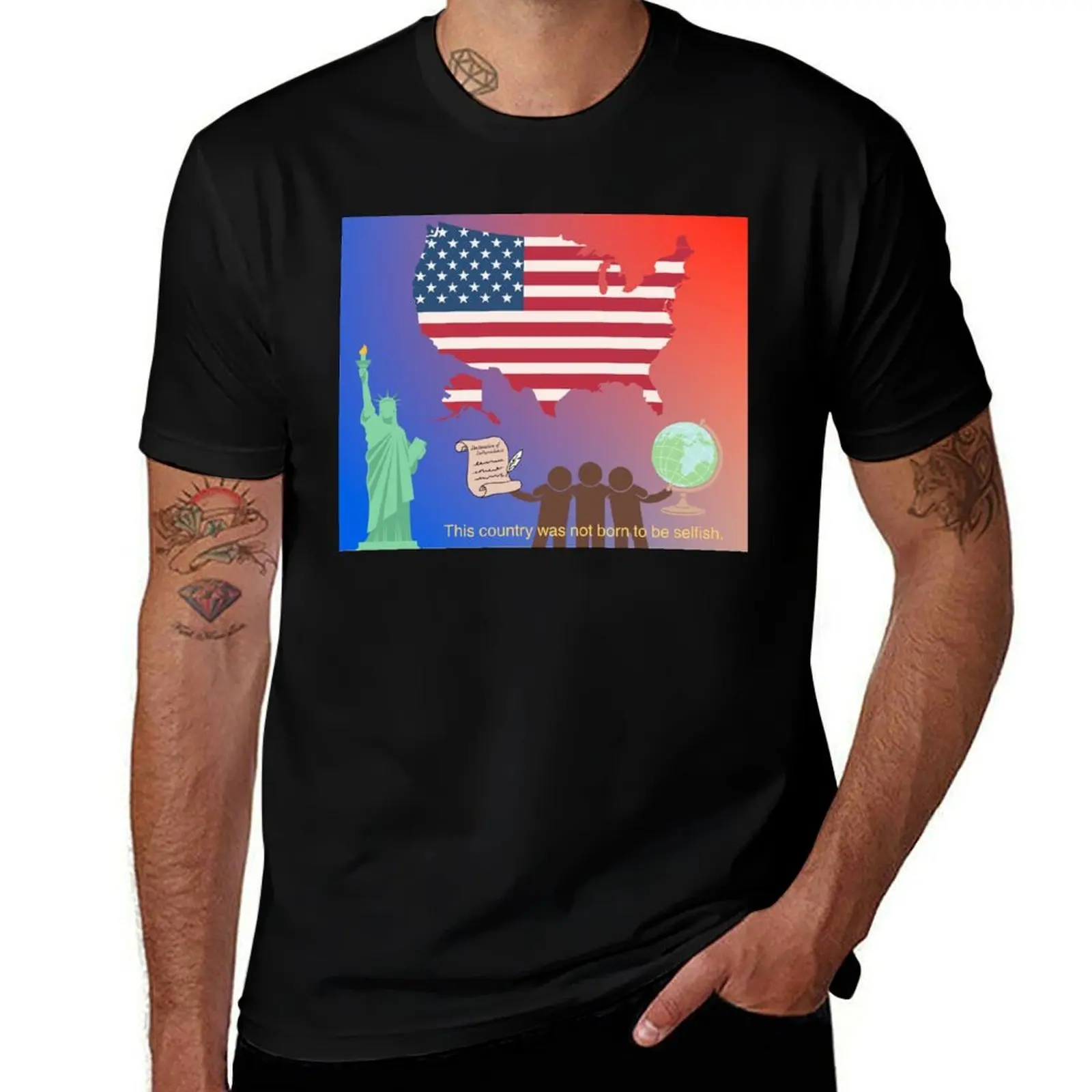

This Country Was Not Born to be Selfish T-Shirt graphic t shirt vintage graphic t shirts Luxury man mens t shirts top quality