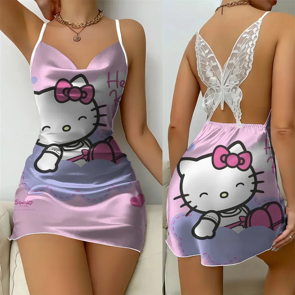 

Sexy Nightgown for Women New in Summer Female Pajama Cartoon Pattern Women's Sleepwear 2024 Fashion Home Dress Free Delivery