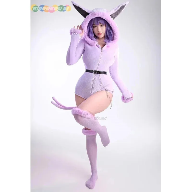 

Косплей аниме Espeon костюмы для косплея комбинезоны домашняя одежда игровая униформа для ролевых игр Хэллоуин карнавальная вечеринка домашняя одежда для W аниме