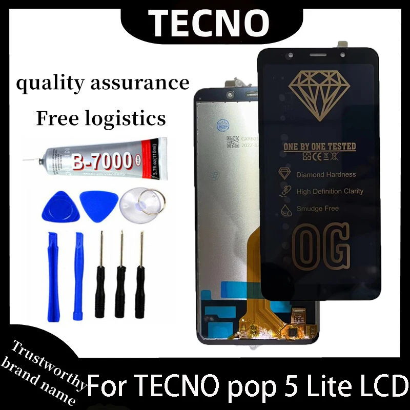 

100% для Tecno Pop 5 Lite BD4, дигитайзер в сборе с сенсорным экраном, Pop 5 Lite BD4, ЖК-экран, запасные части