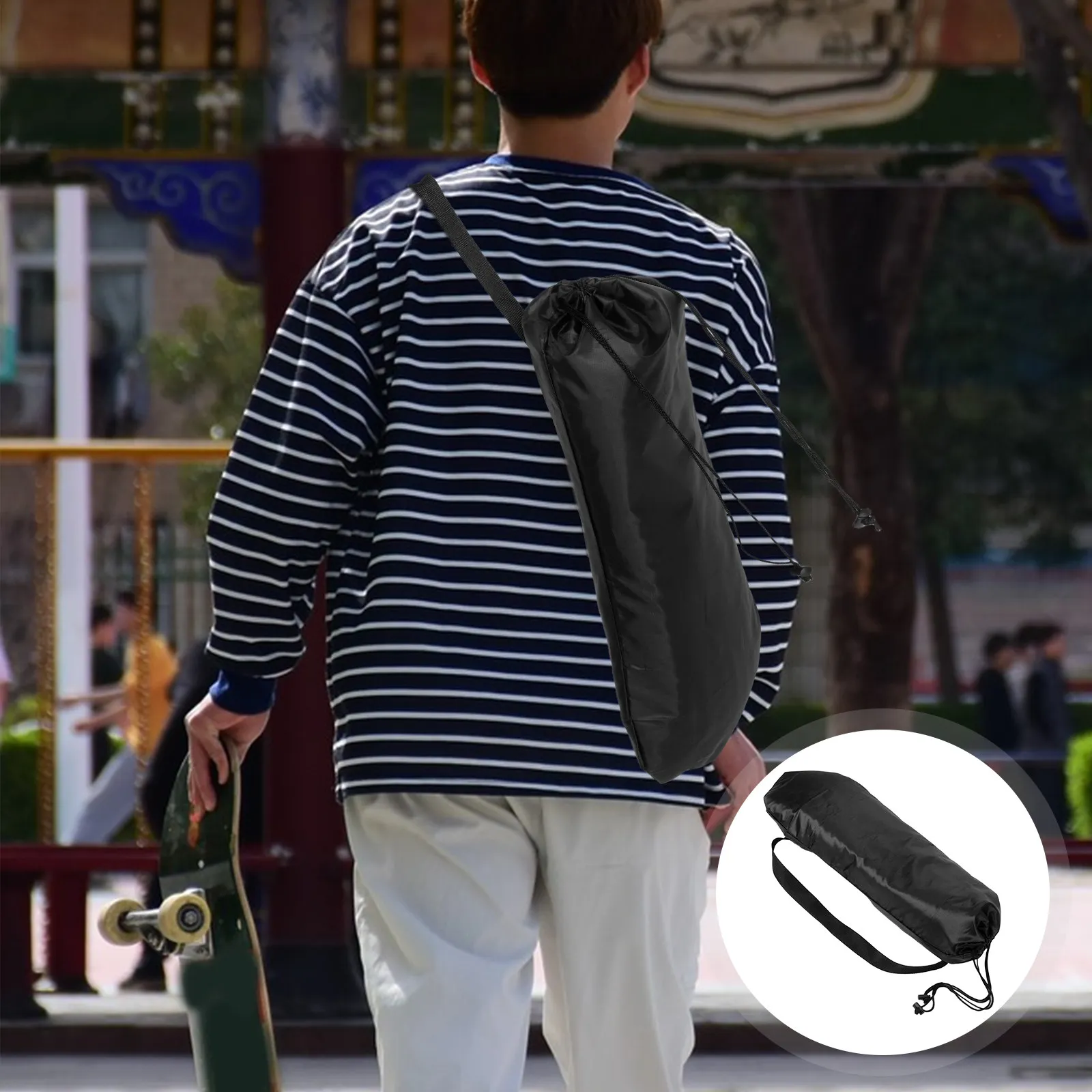 Portable Thick Waterproof Skateboard Carry Bag Drawstring Skateboard Storage Surfboard Pouch Longboard Holder Organizer Large