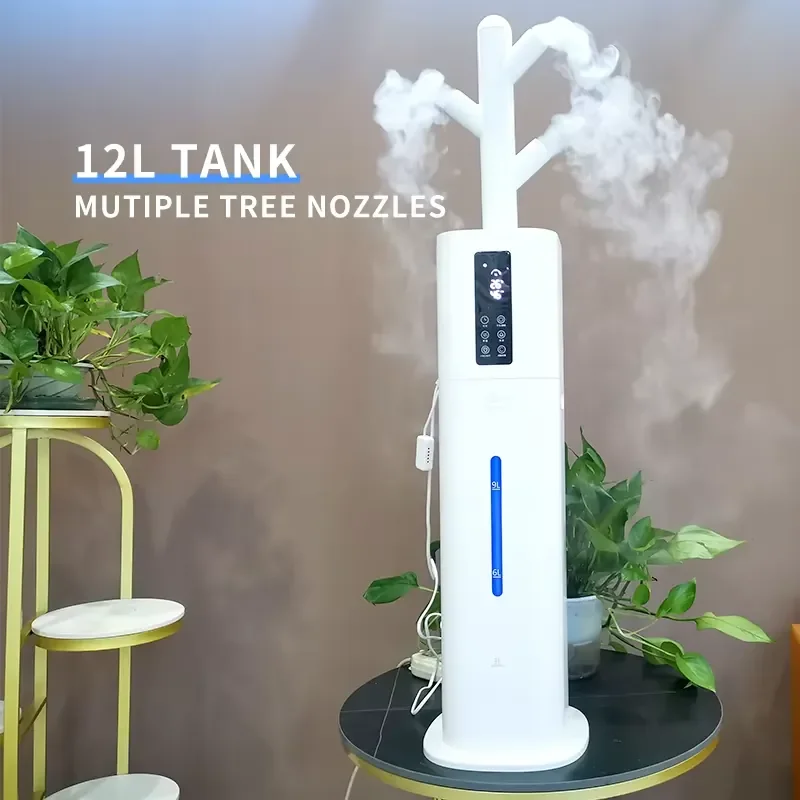 Baby Warm Light Humidicator Multiple Nozzles Mist Sprayer Pump 12L Aroma Air Ultrasonic Humidifier Machine