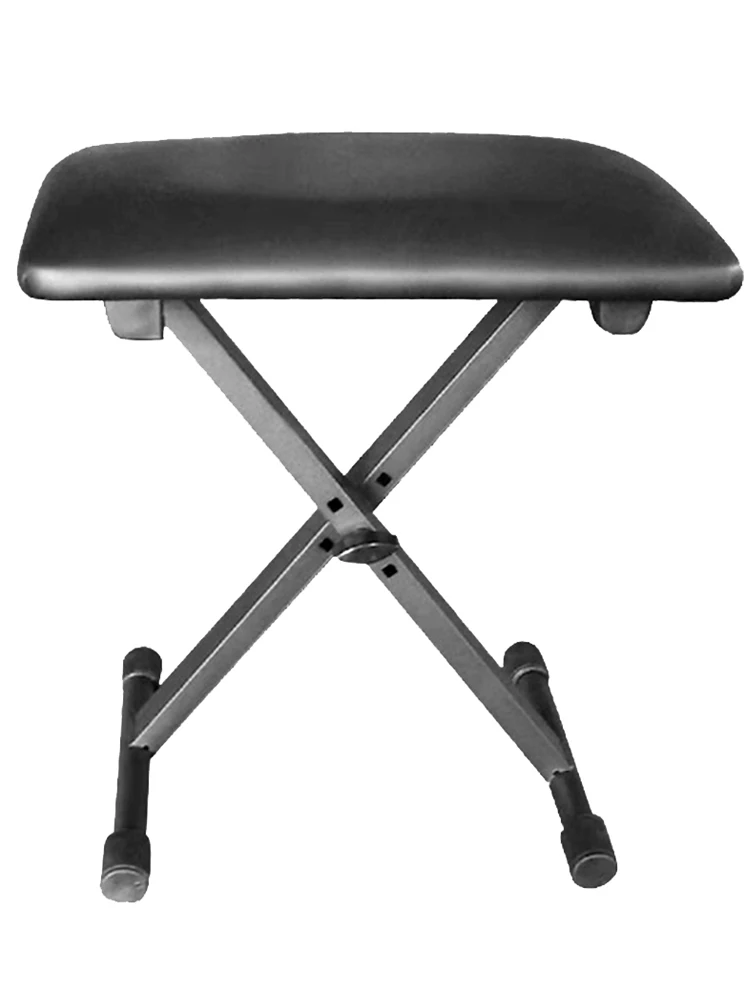 

1pc Piano Bench, Adjustable Keyboard Bench Portable Stool Collapsible Chair Foldable Seat X-Style, Non-Skid Design, Black