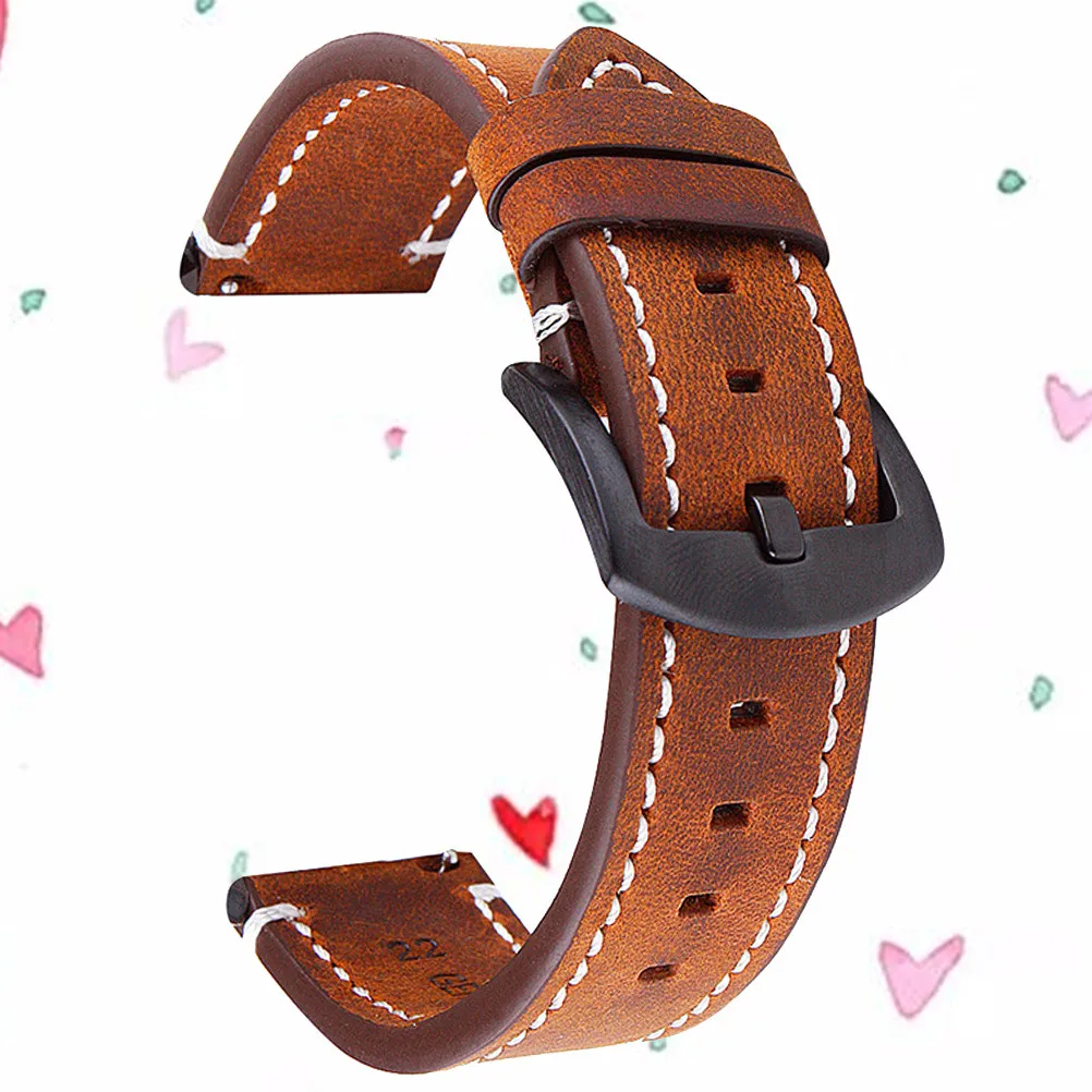 

1 шт., 20 мм, темно-коричневый ремешок для часов, премиум-класса, приятный для кожи, в стиле ретро, ​​ремешок для умных часов, легко регулируемый, с надежной застежкой для Gear S3
