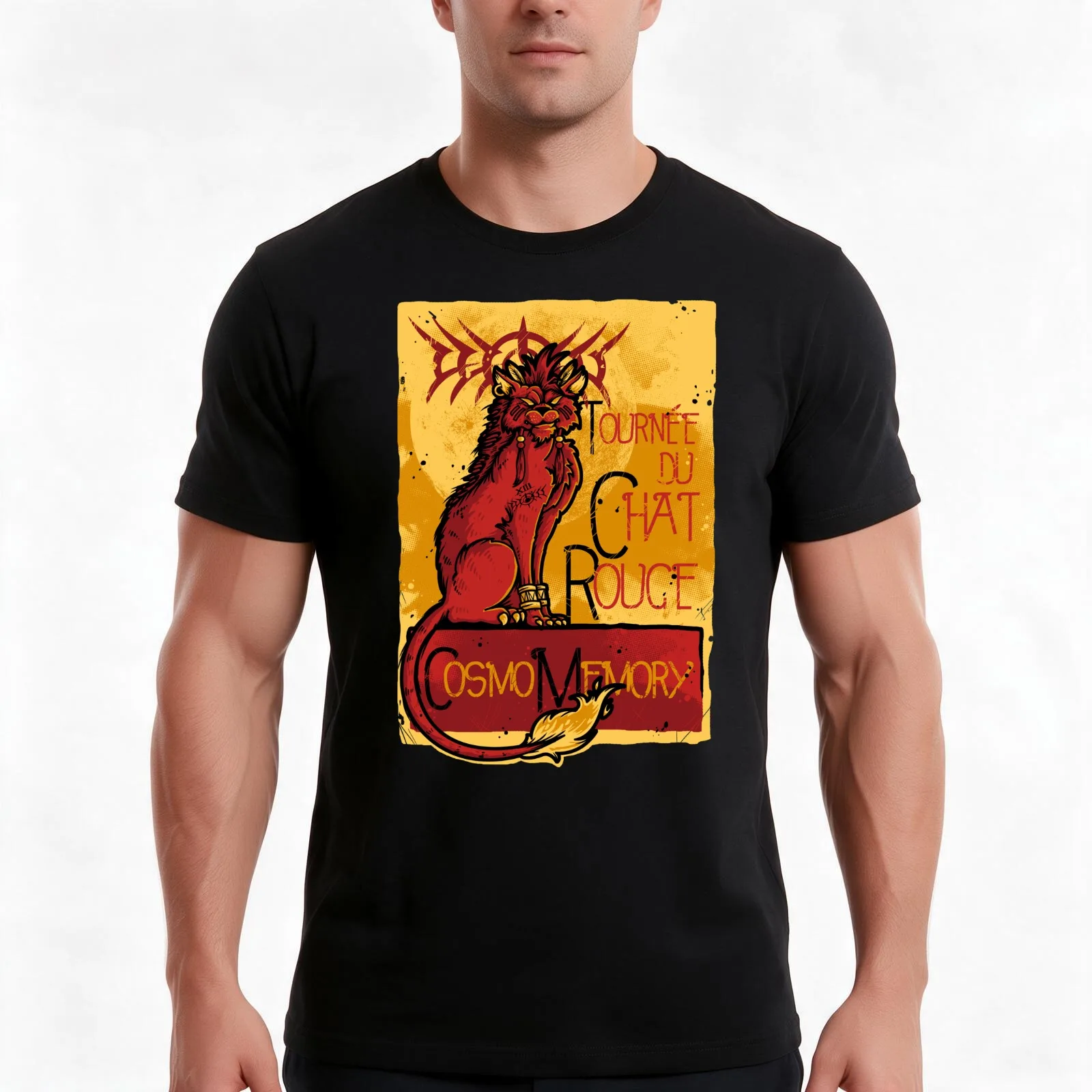 Le Chat Rouge T-Shirt Summer Casual Cotton Tee Oversized Streetwear Tops Vintage Graphic Print Loose Fit Short Sleeve