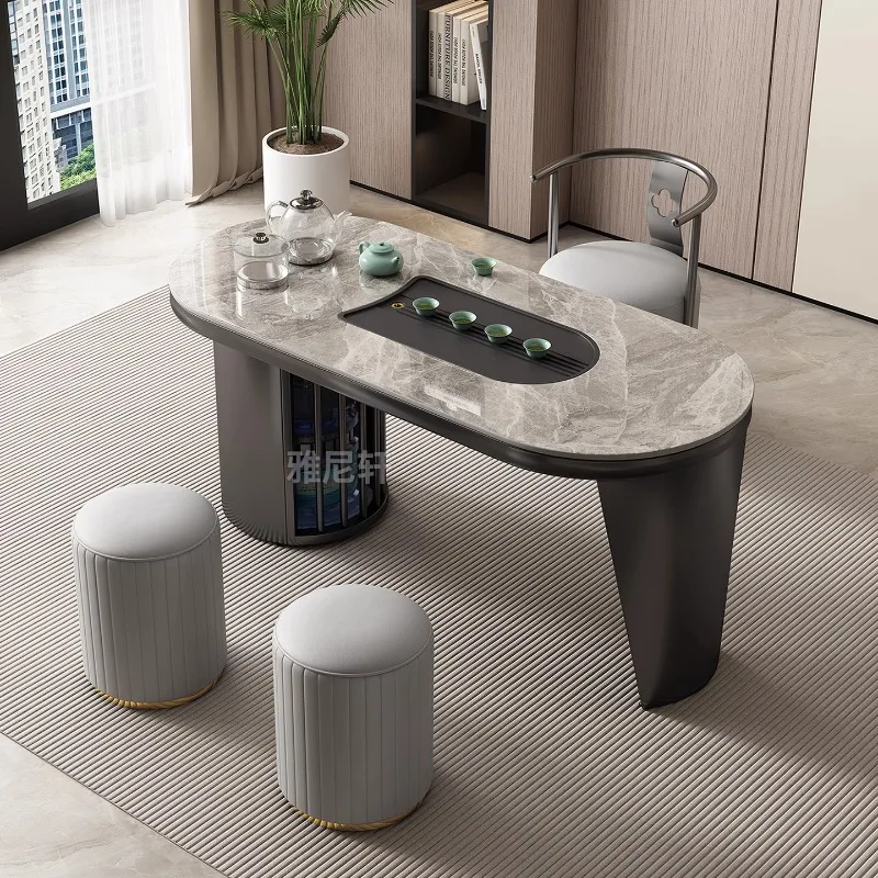 

Light luxury rock slab balcony small tea chair combination modern simple living room coffee table household tea set tea table a